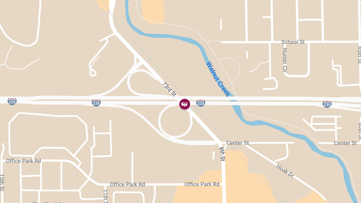 Personal Injury Accident on WB I-235 at 73rd 8th St