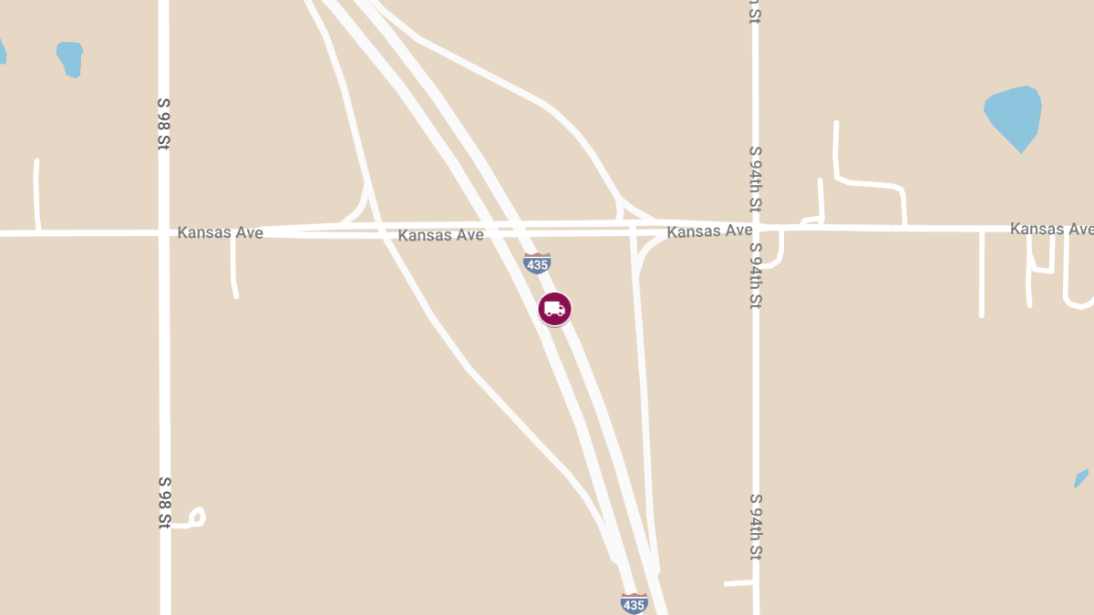 Police Officer Injured in Semi-Truck Collision on I-435 Near Kansas Ave