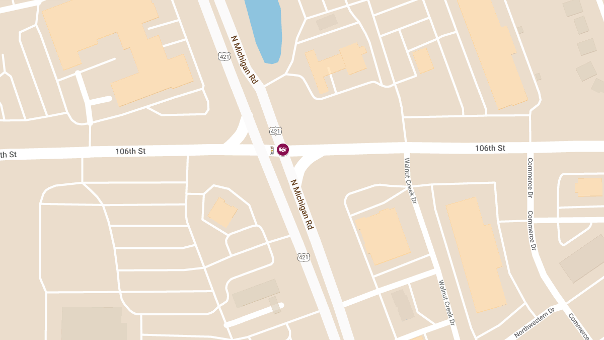 Possible Injuries Reported in Two-Vehicle Crash at N Michigan Rd & W 106th St