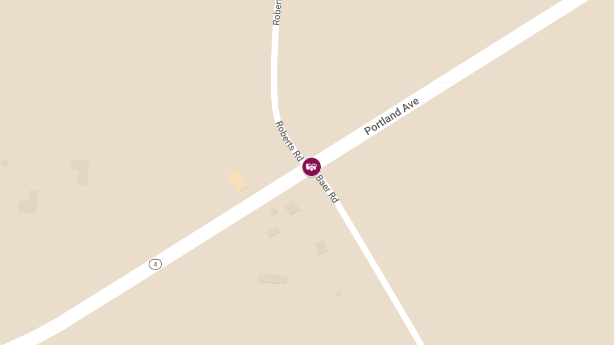 Rollover Accident with Injuries at Baer Rd & Portland Ave