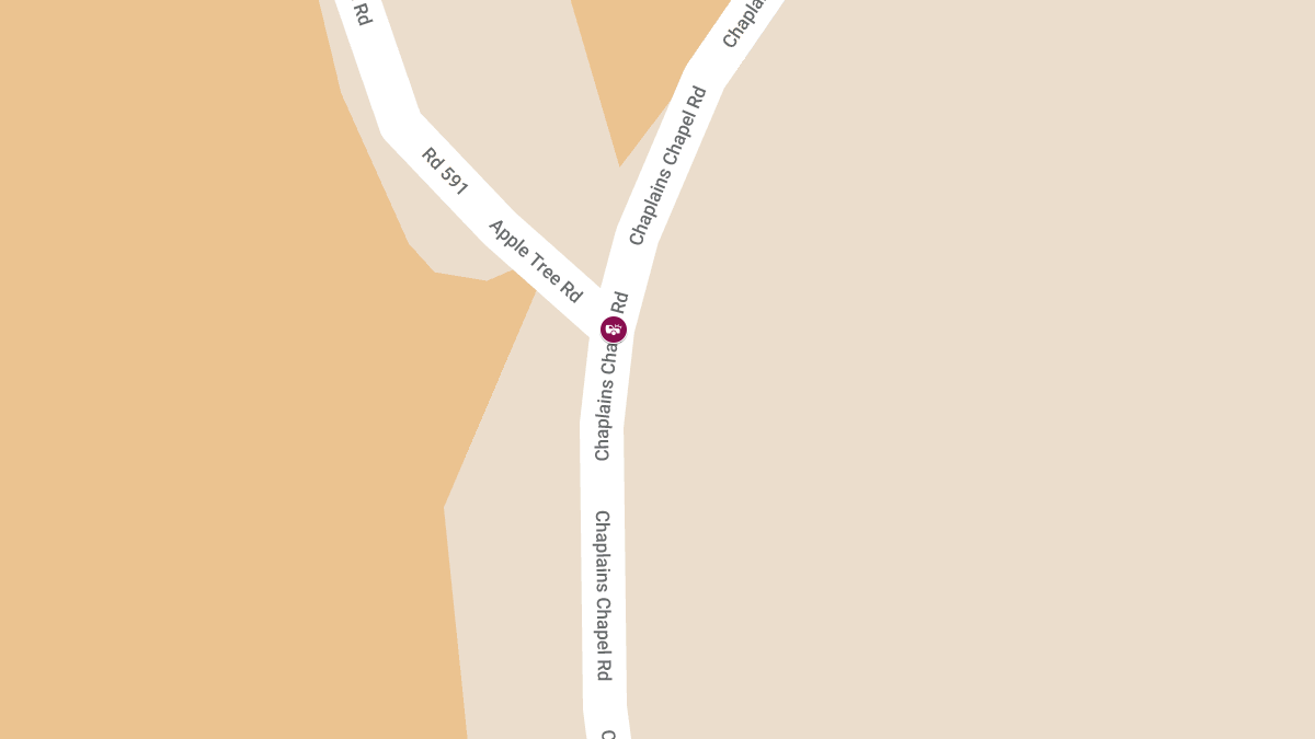 Rollover Crash with Injuries at Chaplains Chapel Rd & Apple Tree Rd
