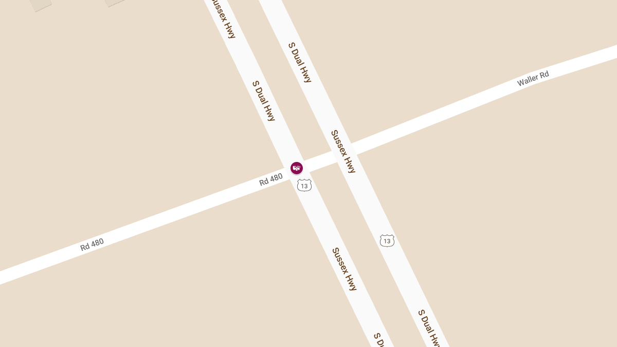 Rollover Crash with Injuries on Sussex Hwy and Mount Zion Rd
