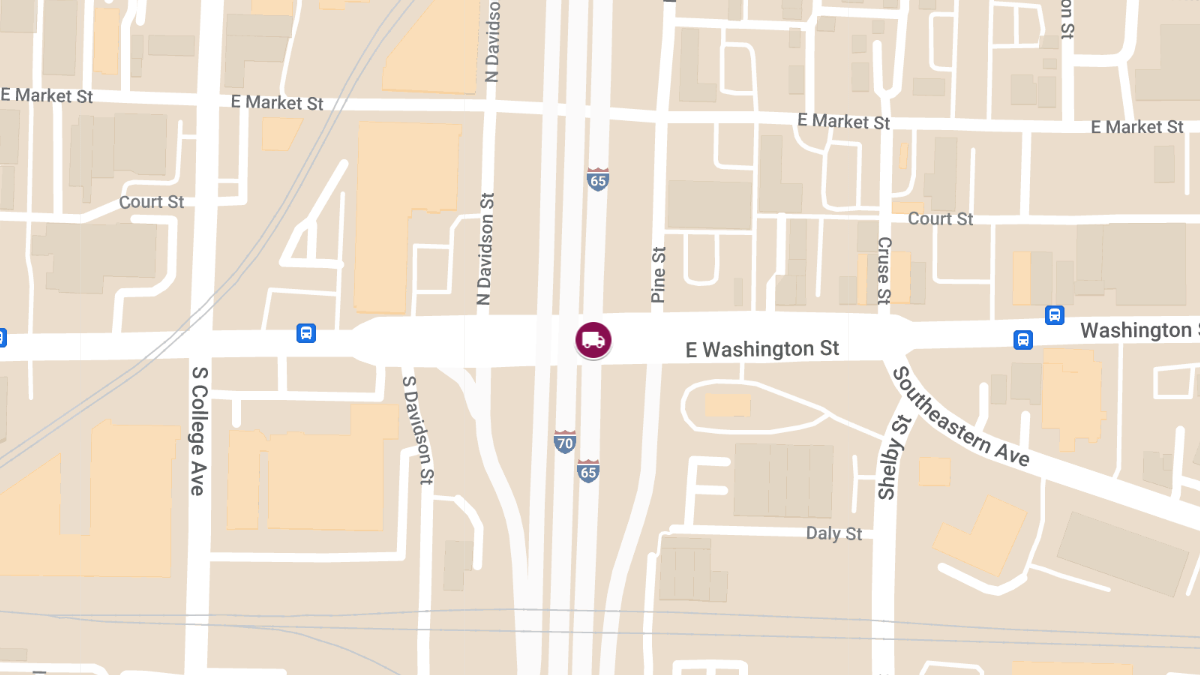 Semi-Truck and Motorcycle Crash on I-65 at E Washington St