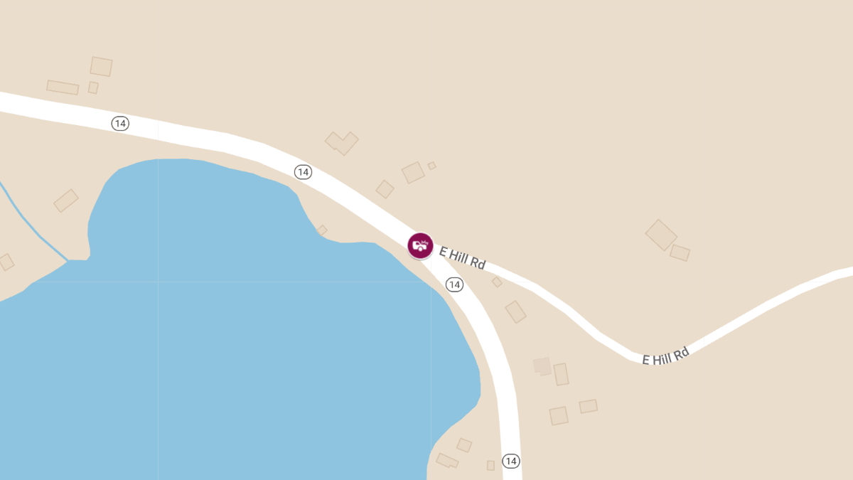 Single-Vehicle Crash with Severe Injuries at VT Rte. 14 & East Hill Rd