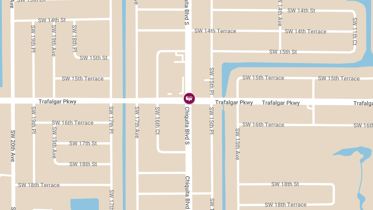Three Injured in Rollover Crash on Trafalgar Pkwy at Chiquita Blvd S