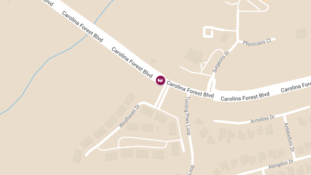 Three Injured in Two-Vehicle Crash at Carolina Forest Blvd & Westhaven Dr