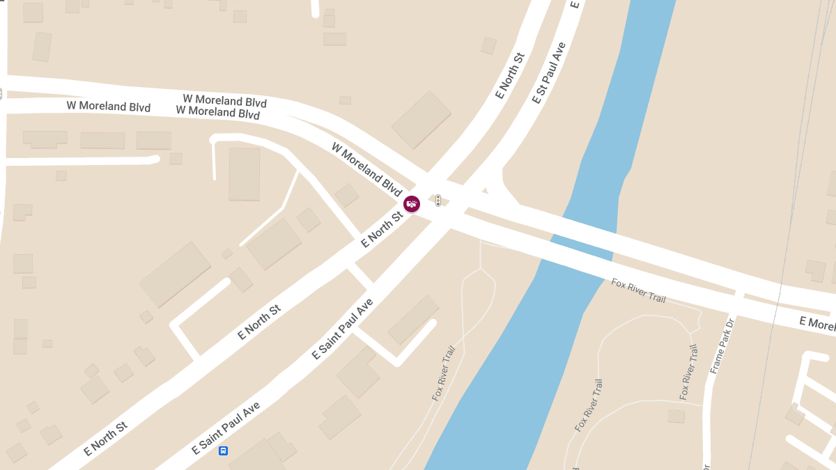 Three-Vehicle Collision With Injuries at W Moreland Blvd & E North St