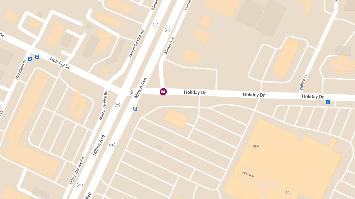 Three-Vehicle Crash with Injuries at Milton Ave and Holiday Dr