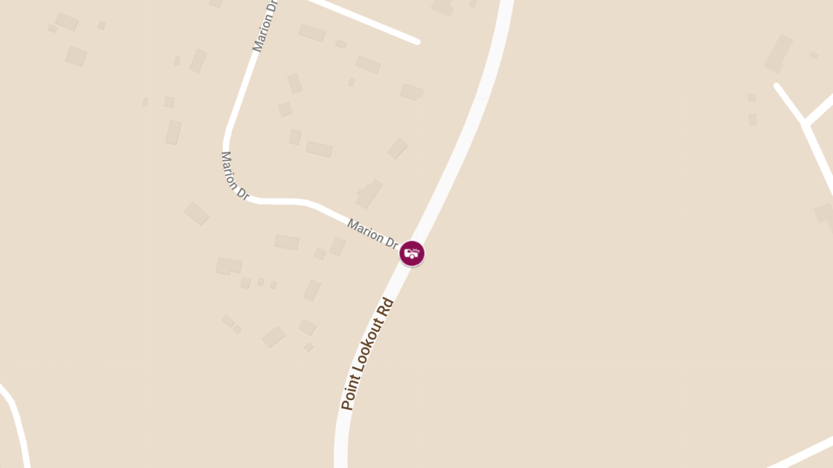 Three-Vehicle Crash with Injuries on Point Lookout Rd at Marion Dr