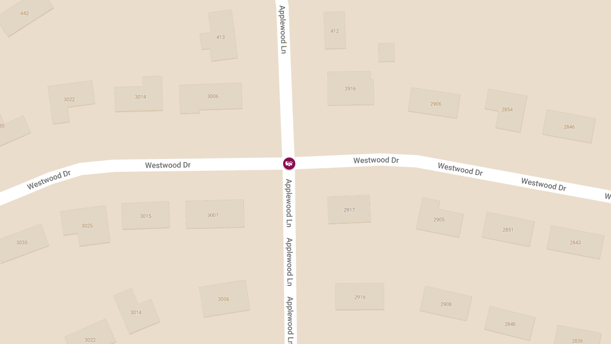 Traffic Accident with Blockage and Injury at Applewood Dr & Westwood Dr