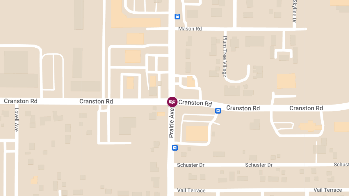 Traffic Accidents with Injuries at Prairie Ave & Cranston Rd, Pioneer Dr & Carlisle Ave