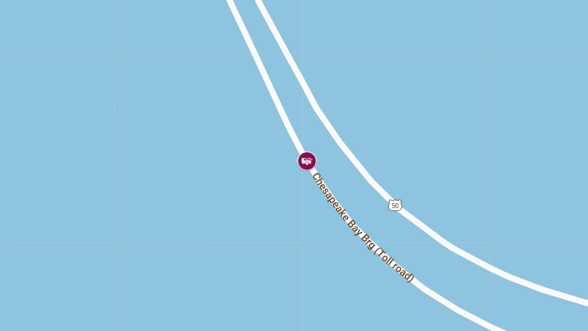 Truck Crash with Injury Blocks US-50 WB on Chesapeake Bay Bridge