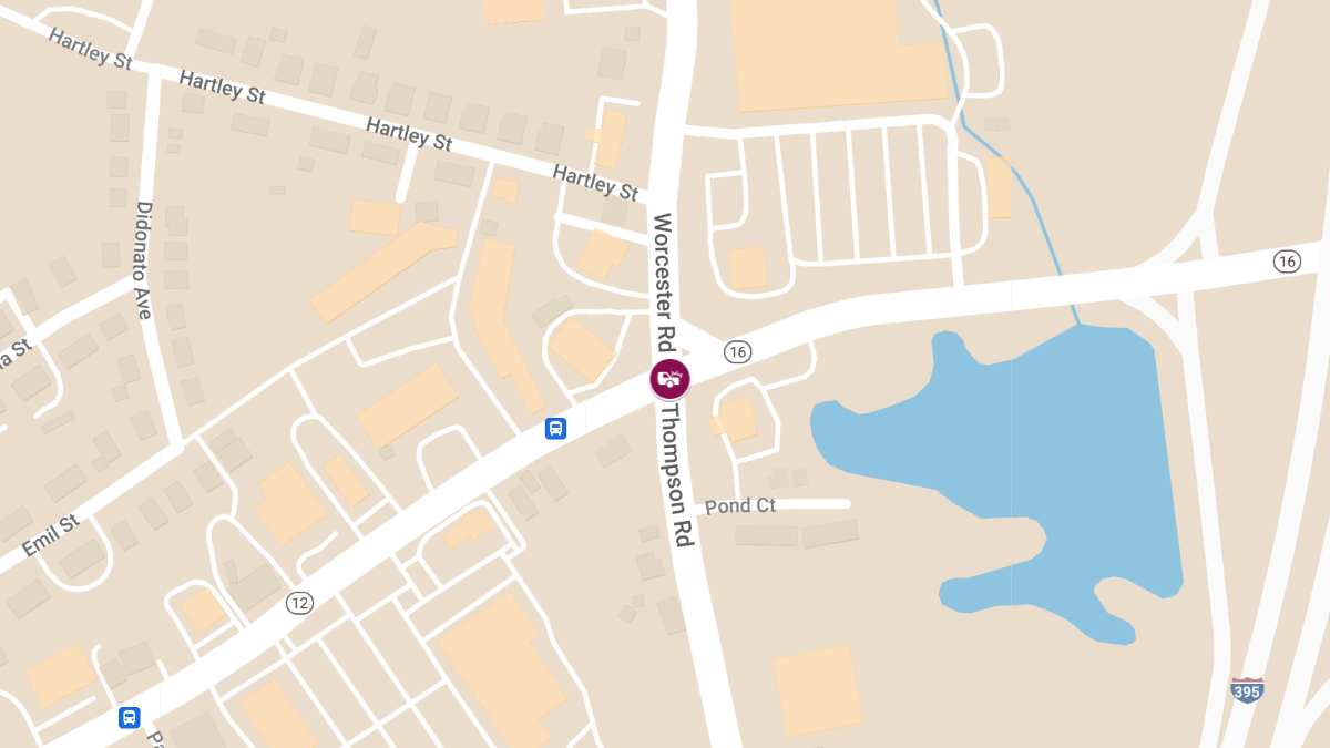 Two-Car Accident with Injuries at Thompson Rd & Worcester Rd