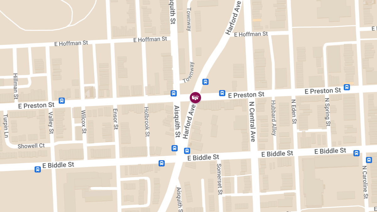 Two-Car Collision With Injuries at Harford Ave & E Preston St