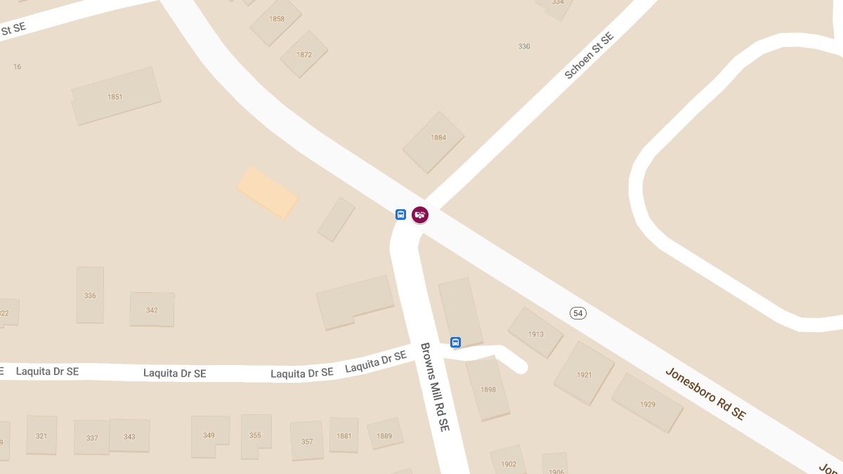 Two-Car Collision with Injuries at Jonesboro Rd SE & Schoen St SE