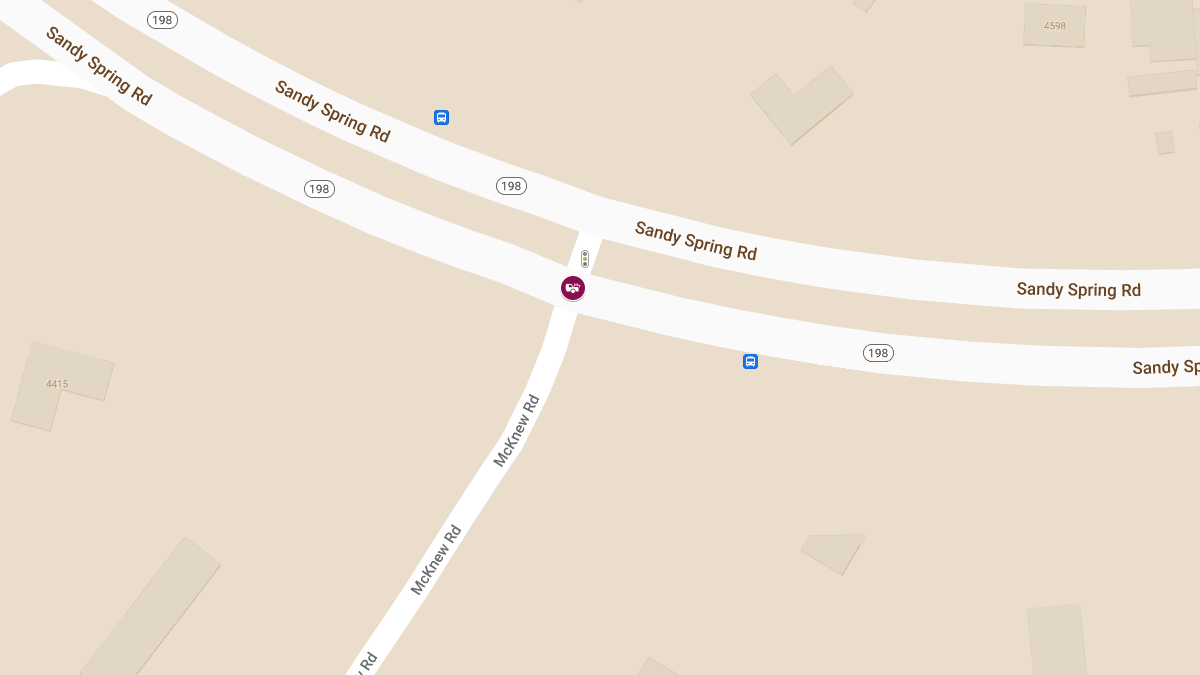 Two Injured in Collision at McNew Rd & Rt 198 (Sandy Spring Rd)