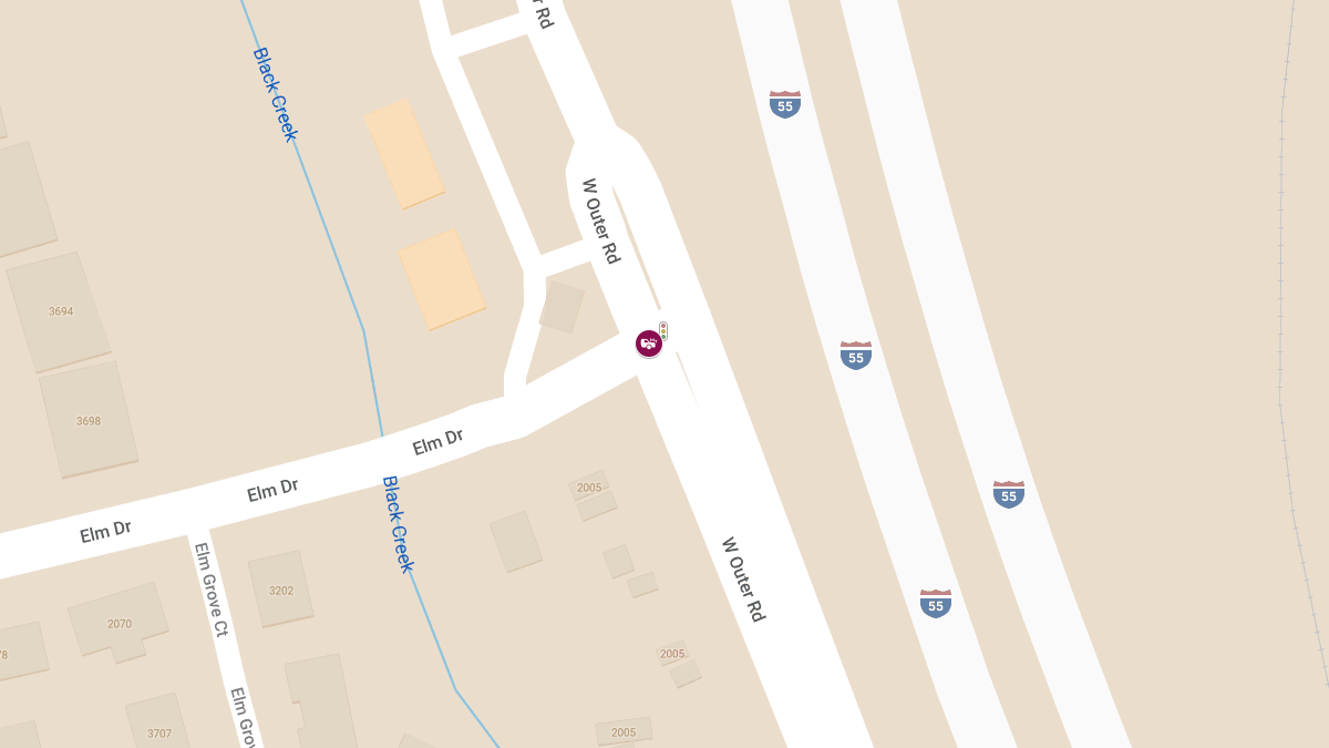 Two Injured in Collision on West Outer Rd at Elm Dr