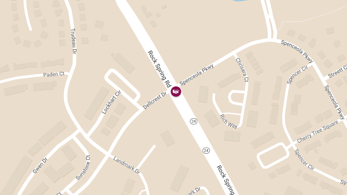 Two Injured in Crash on Rock Spring Rd at Dellcrest Dr