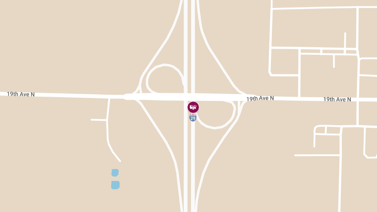 Two Injured in Rear-End Collision on I-29 Near 19th Ave Exit