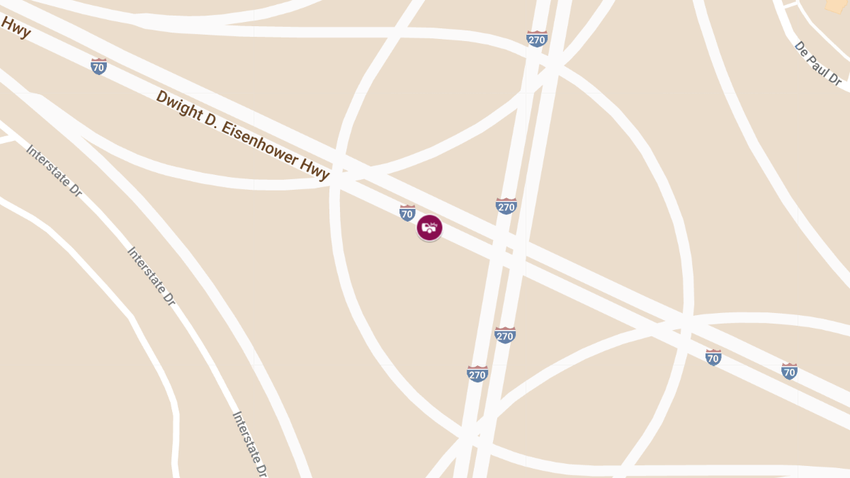 Two Injured in Rear-End Collision on I-70 Eastbound Near I-270