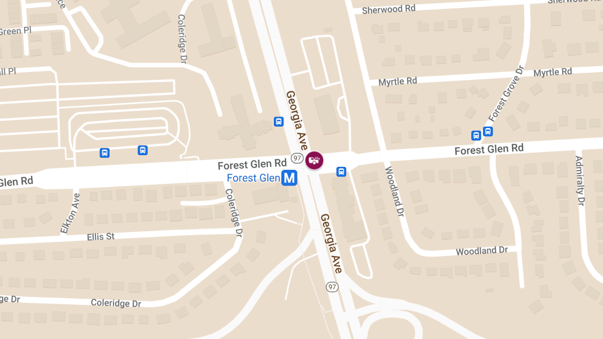 Two Injured in Two-Vehicle Collision at Georgia Ave & Forest Glen Rd