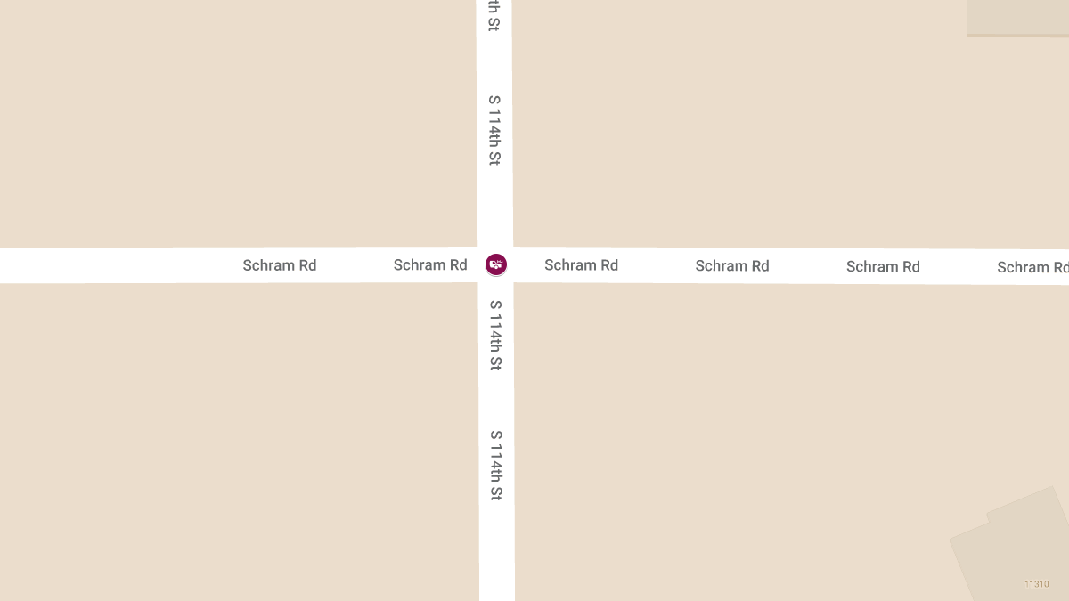 Two-Vehicle Accident with Injuries at 114th St & Schram Rd