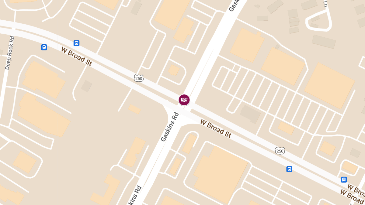 Two-Vehicle Accident with Injuries at Gaskins Rd & W Broad St