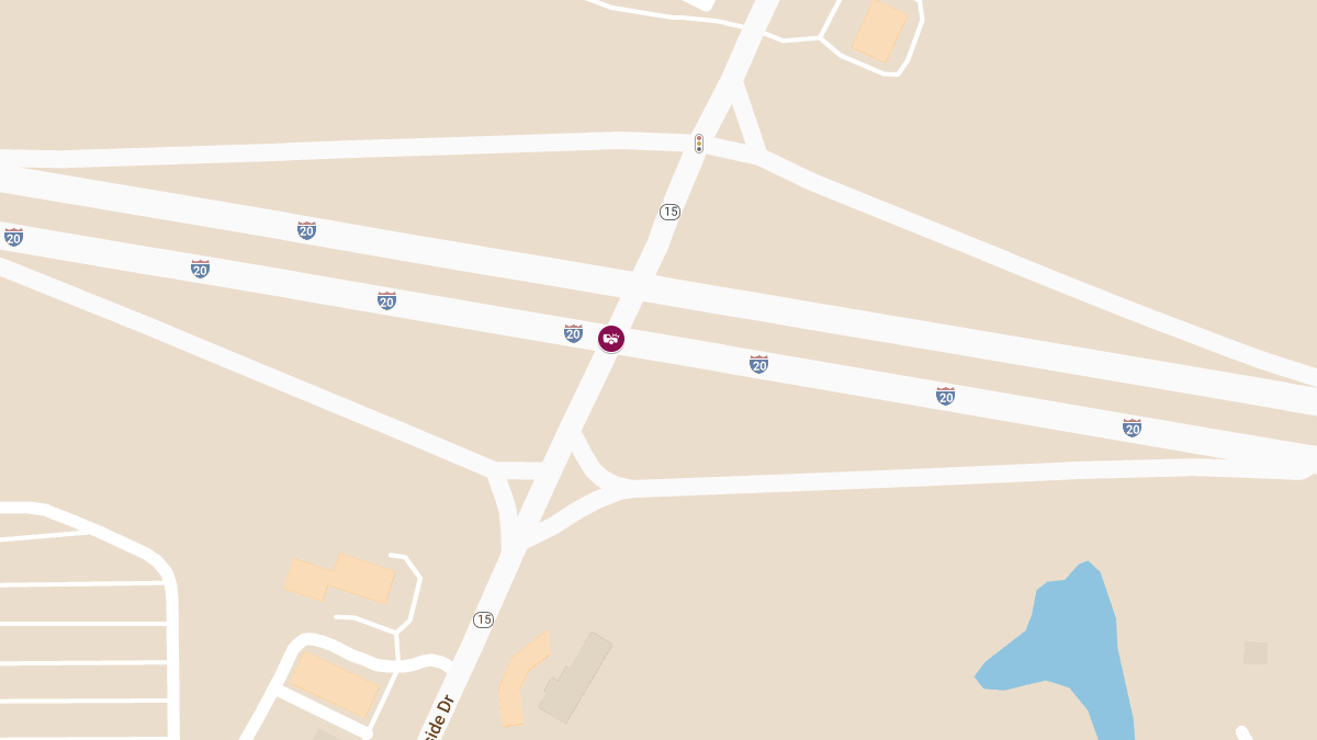 Two-Vehicle Accident with Injuries on Hwy 15 at I-20 EB Offramp