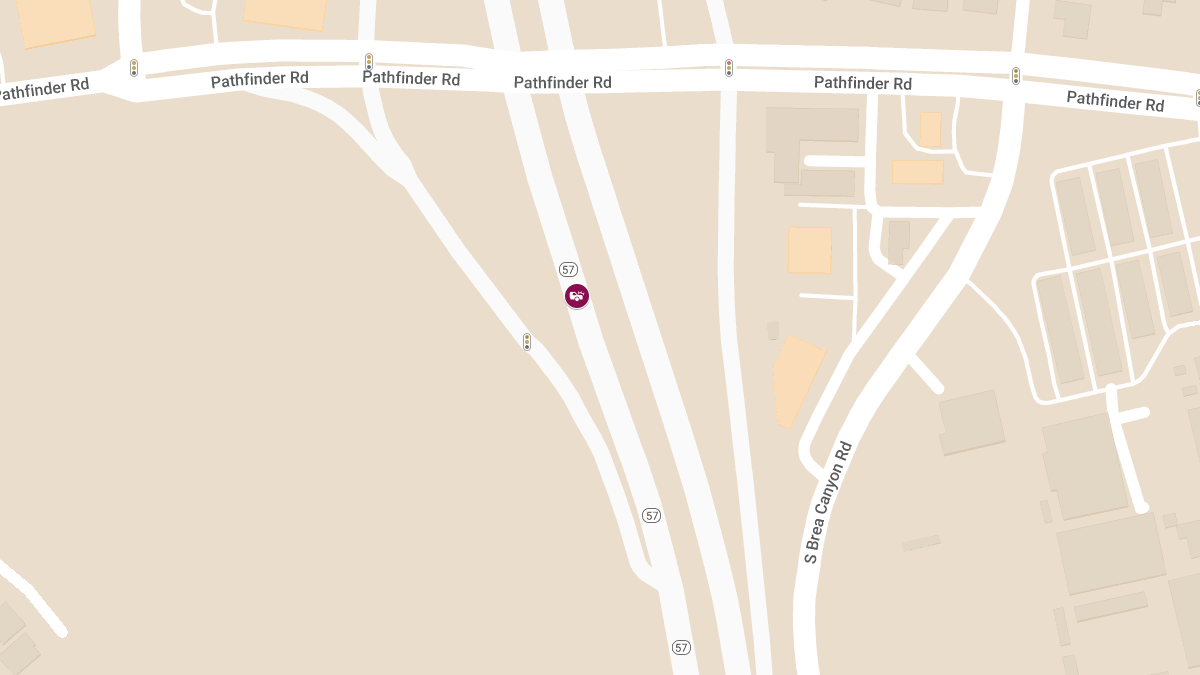 Two-Vehicle Collision on SR-57 Near S Brea Canyon Rd