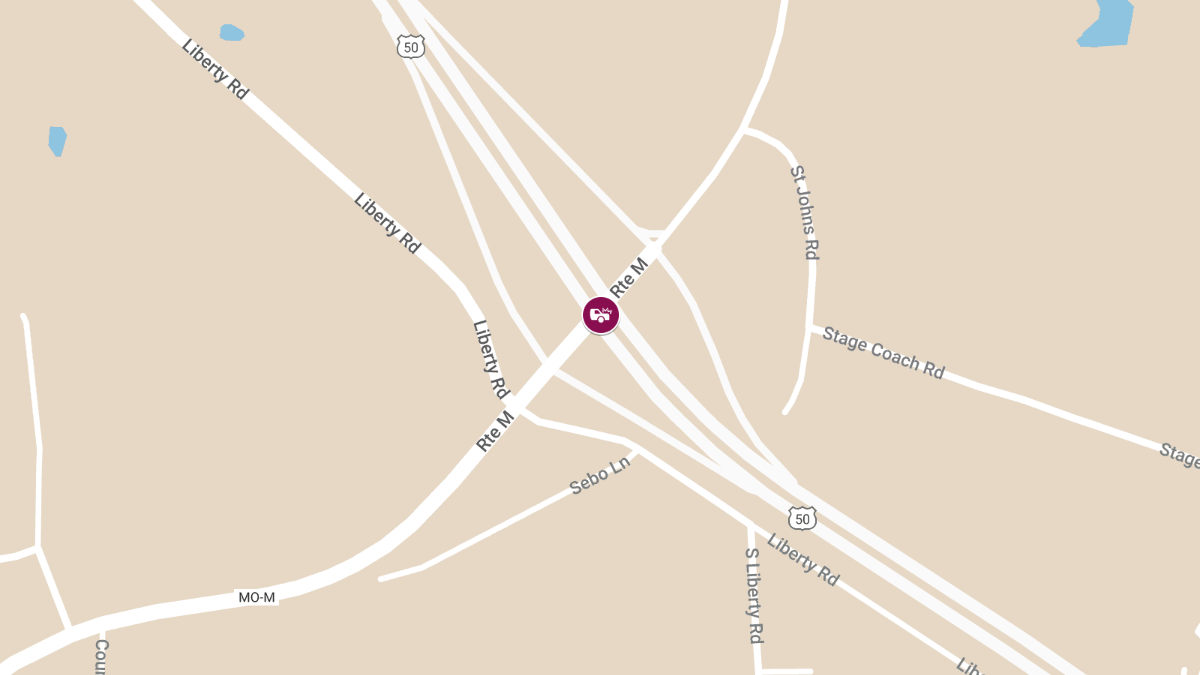 Two-Vehicle Collision on US-50 at Route M Injures Two