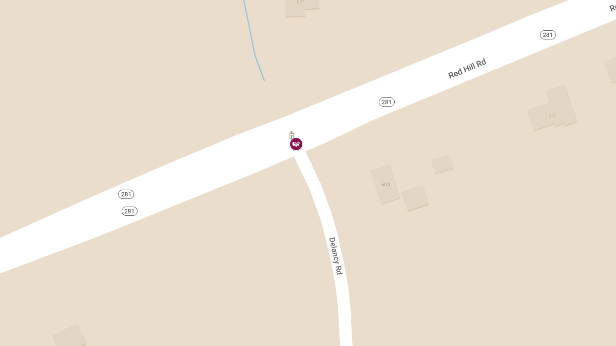 Two-Vehicle Collision with Injuries at Red Hill Rd and Delancey Rd