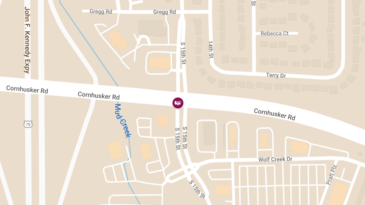 Two-Vehicle Crash With Injuries at 15th St and Cornhusker Rd
