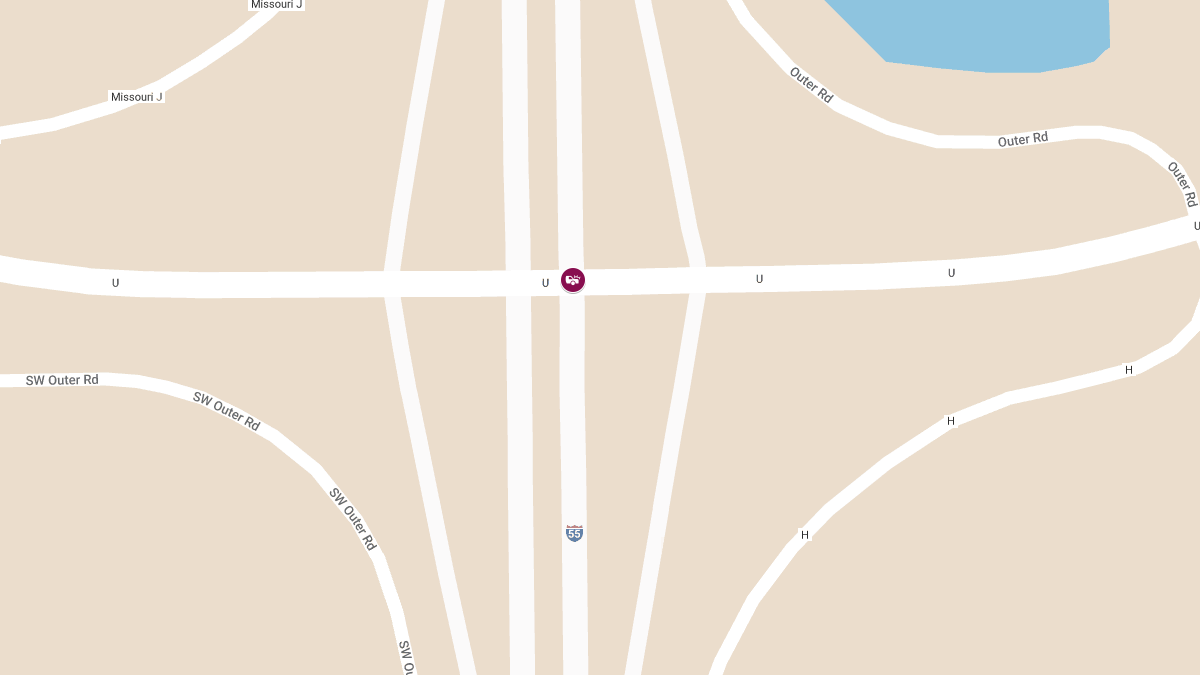 Two-Vehicle Crash with Injuries on I-55 at Hwy U Overpass