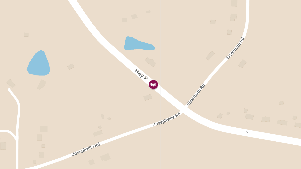 Two-Vehicle Crash with Injuries on Route P Near Eisenbath Rd