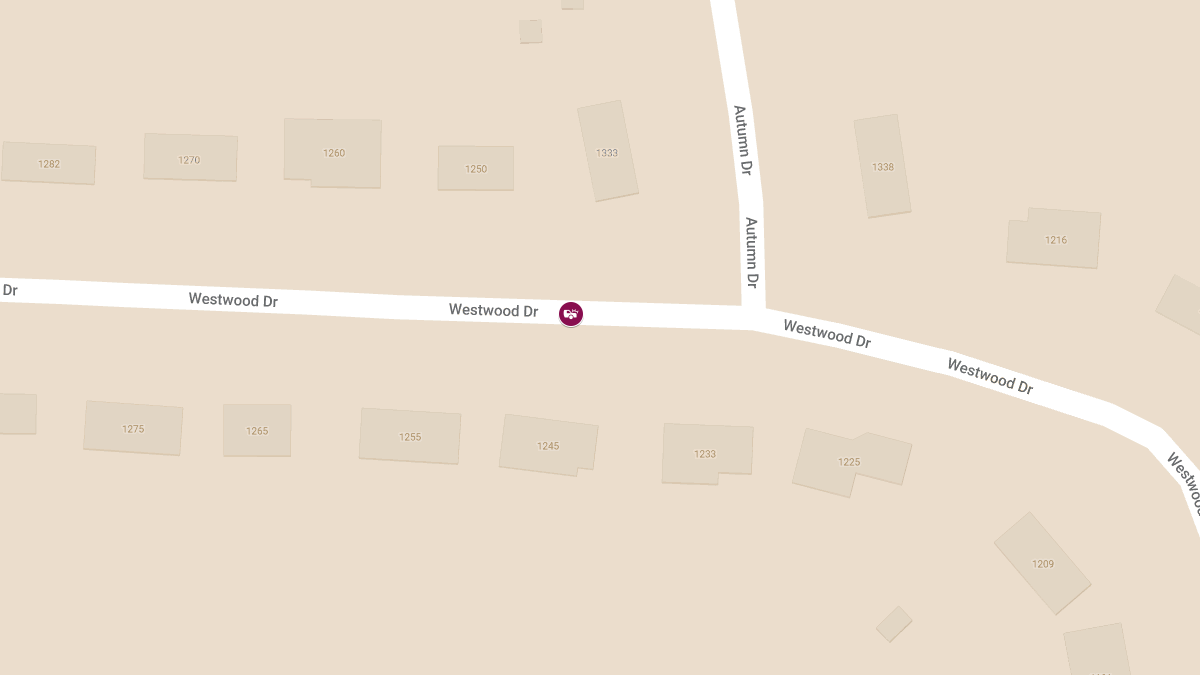 Vehicle Accident with Personal Injury at 1379 Westwood Dr