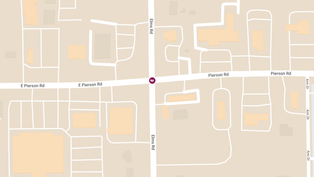 Vehicle Accident with Personal Injury at N Elms Rd & W Pierson Rd