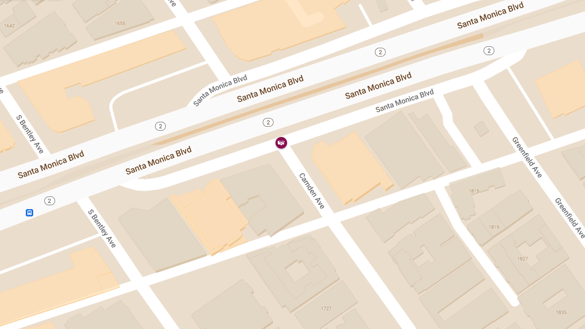 Vehicle Collision With Injuries at Camden Ave & Santa Monica Blvd