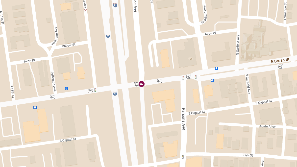 Vehicle Collision With Injuries at E Broad St & Elijah Pierce Ave