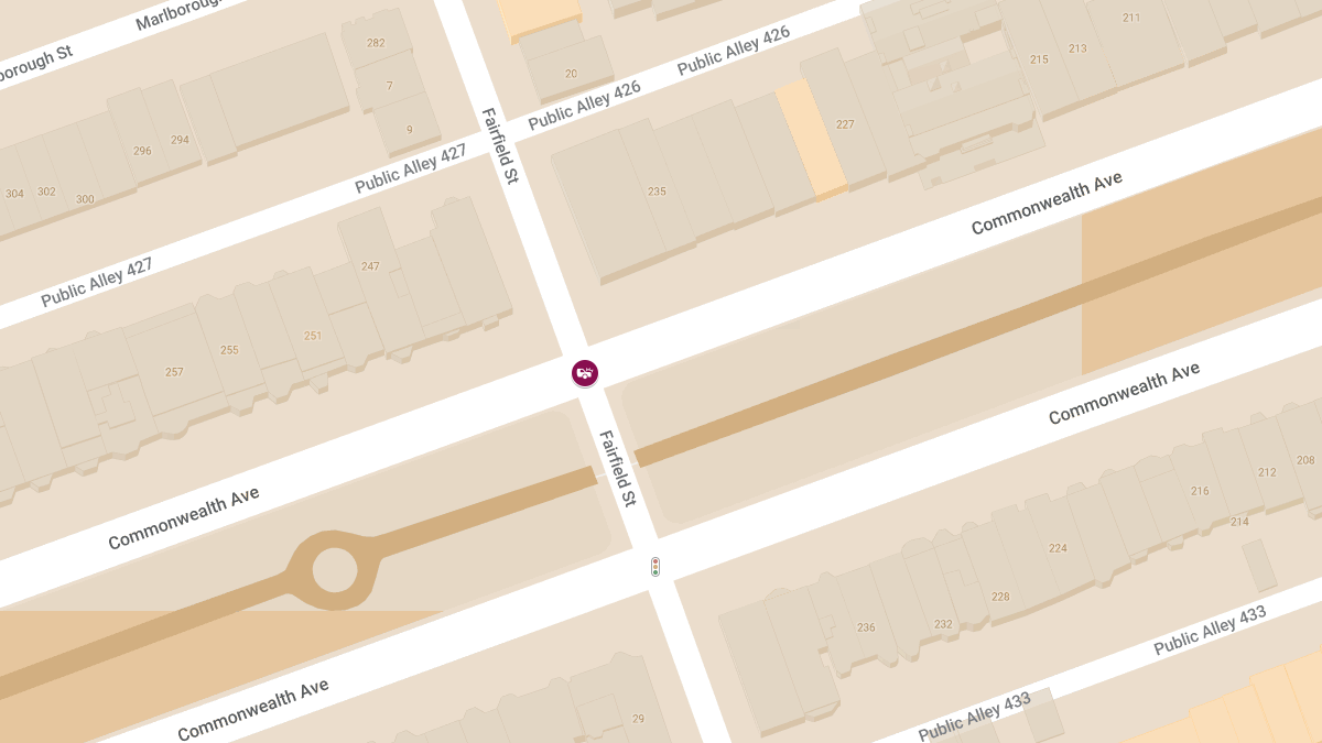 Vehicle Collision With Injuries at Fairfield St & Commonwealth Ave