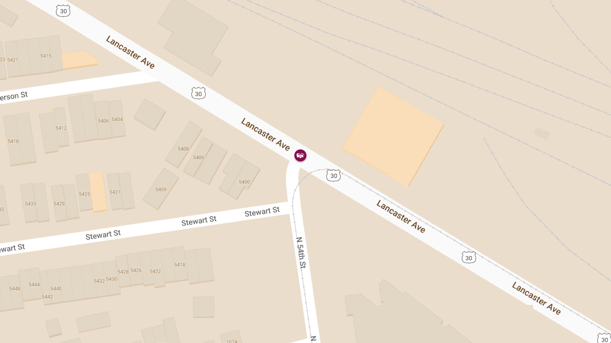 Vehicle Collision With Injuries at N 54th St & Lancaster Ave