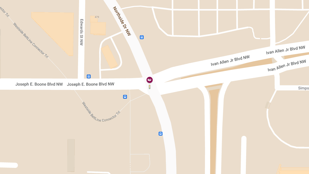 Vehicle Collision With Injuries at Northside Dr NW & Ivan Allen Jr Blvd NW