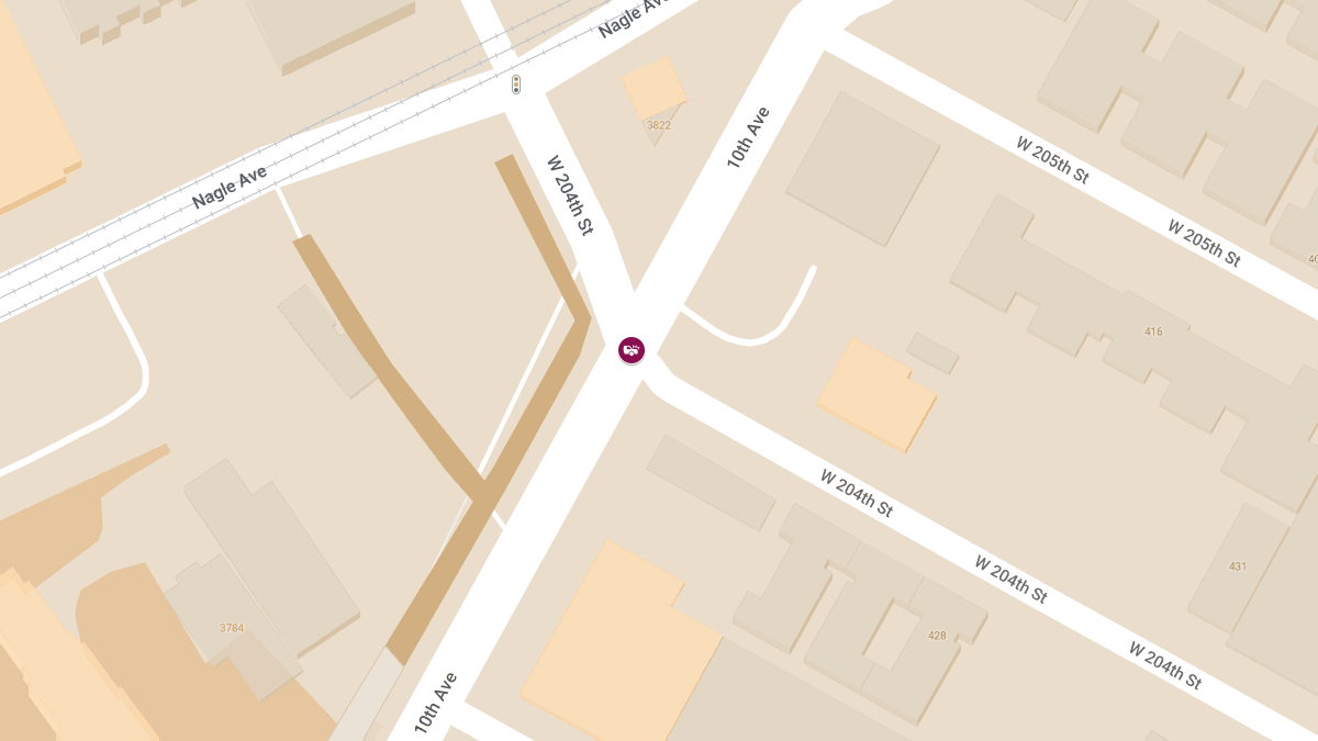 Vehicle Collision With Injuries at W 204th St & 10th Ave