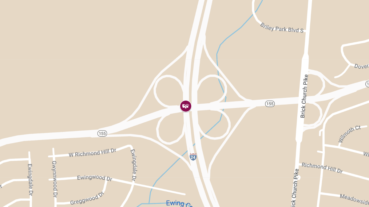 Vehicle Collision with Injuries Between I-24 Merge and Briley Pkwy