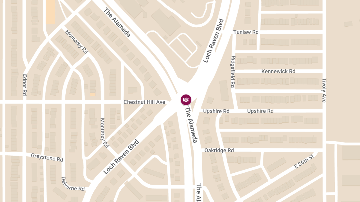 Vehicle Collision with Injuries Reported at 3808 The Alameda