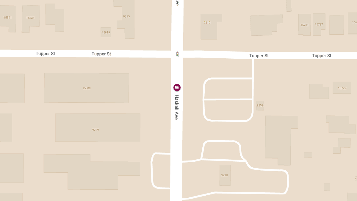 Vehicle Collision with Injuries at 10549 Haskell Ave