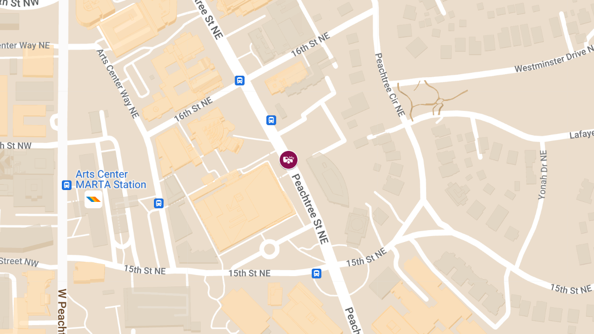 Vehicle Collision with Injuries at 1280 Peachtree St NE