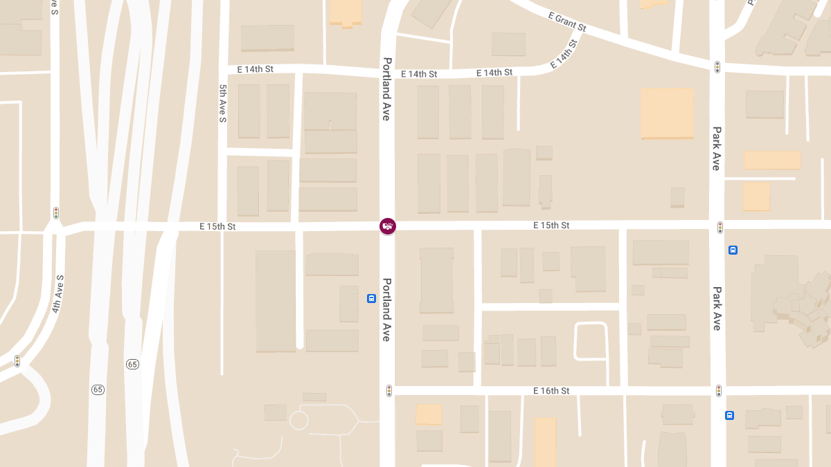 Vehicle Collision with Injuries at E 15th St & Portland Ave
