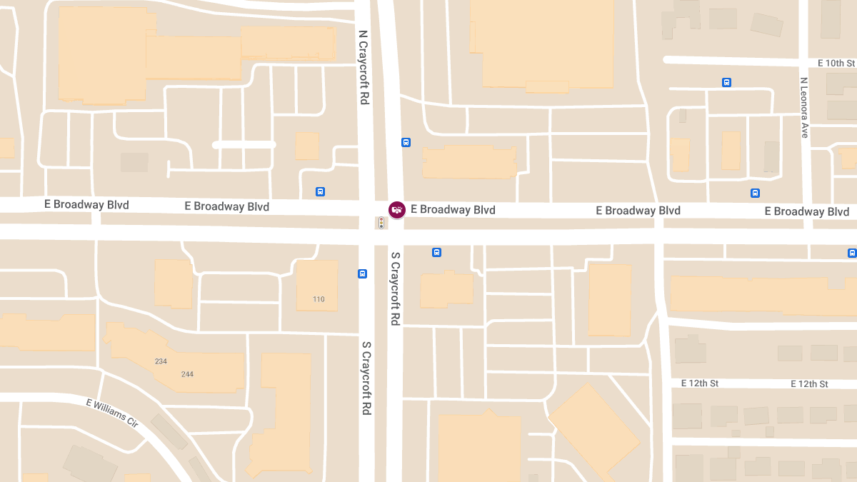 Vehicle Collision with Possible Injuries at E Broadway Blvd and N Craycroft Rd