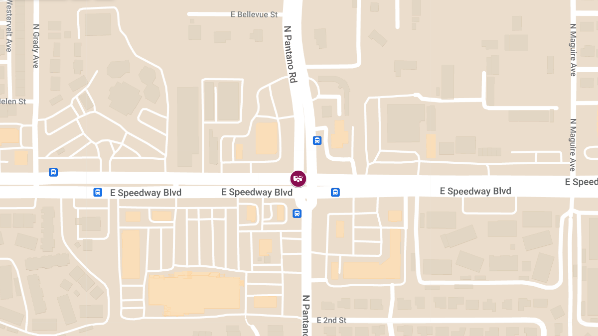 Vehicle Collision with Injuries at E Speedway Blvd & N Pantano Rd