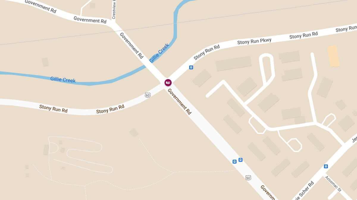 Vehicle Collision with Injuries at Government Rd & Stony Run Rd